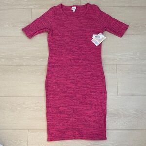 LuLaRoe Pink Ribbed Midi Bodycon Dress